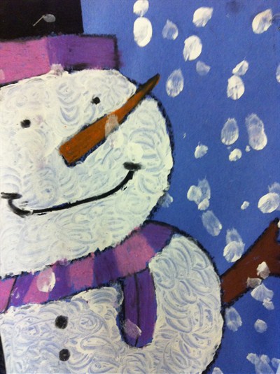 Focal point snowman painting