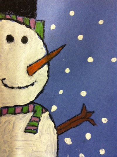 Focal point snowman painting
